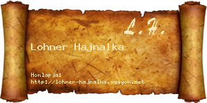 Lohner Hajnalka névjegykártya